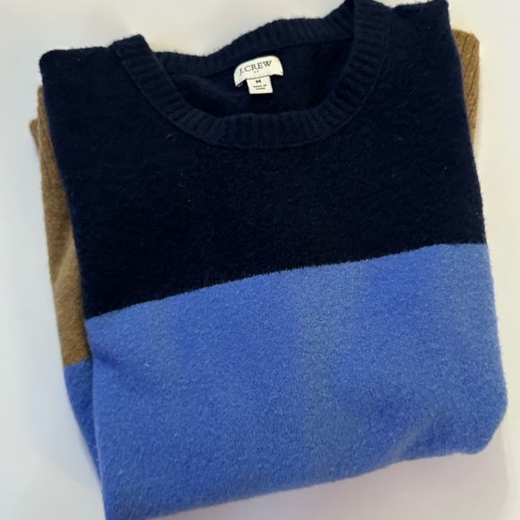 J. Crew Lambswool Blend Colorblock Crewneck Sweater - Picture 3 of 3